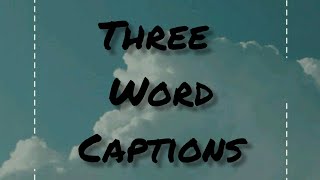 30 cute insta captions of 3 words [upl. by Winer]