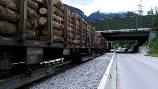 Narrow Gauge Freight TrainLoading Normal Gauge cars with wood products [upl. by Weidman]