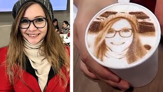 Coffee Printer  Prints Images On Coffee Foam [upl. by Elnore]