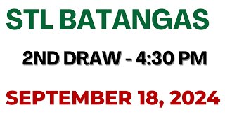 STL batangas draw result today live 430 PM  September 18 2024 430 PM draw [upl. by Ilbert17]