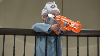 War Games Dad vs Son Toy War amp Nerf Blaster Gear Test KidCity [upl. by Darb]