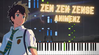 Animenz Kimi no Na wa OST  Zen Zen Zense  Piano Tutorial  Synthesia [upl. by Agnola]