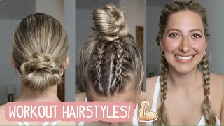 EASY GYMWORKOUT HAIRSTYLES PART 2 HAIRSTYLES FOR SUMMER  Short Medium and Long Hairstyles [upl. by Elleuqram885]