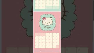 Calendario 2025 Hello Kitty pdf imprimible DIY ideas he hellokitty diseño calendar planner [upl. by Edson]