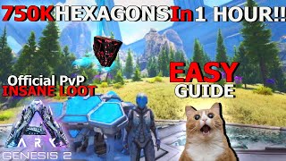 Genesis 2 Best Hexagons Farm Easy Fast Alpha Missions Guide Loot  Ark Survival Evolved [upl. by Ennayram]