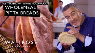 Paul Hollywoods Wholemeal Pitta Breads  Waitrose [upl. by Llessur]