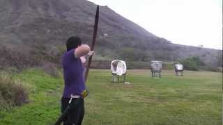 Shooting the Finished 80 Pound PVC Longbow [upl. by Shulman2]