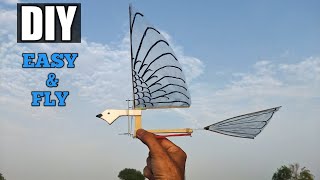 Make a rubber band powered ornithopter at home ornithopter flappingflight [upl. by Golliner]