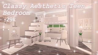 Stylish Aesthetic Teen Bedroom  Bloxburg Speed Build  Its SummerRose [upl. by Trant684]