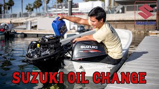 SUZUKI 15HP amp 20HP 4Stroke Outboard Oil Change DF15A20A [upl. by Cochran]