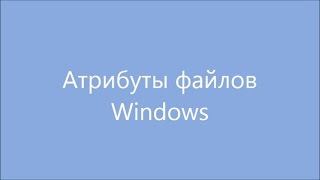 Атрибуты файлов Windows [upl. by Girard679]