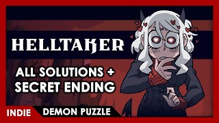 Helltaker  FULL PLAY All solutions  Secret Ending [upl. by Necyla]