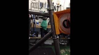 Straightening a lugged steel frame part 2 [upl. by Cheria672]