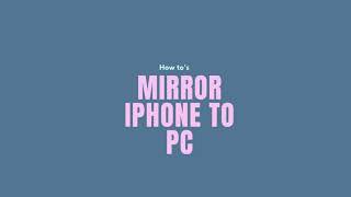 How to Mirror iPhone to PC Using ApowerMirror [upl. by Jago]