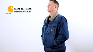 Carhartt 105478  Relaxed Fit Denim SherpaLined Jacket [upl. by Herbie871]