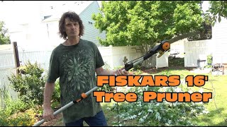 Fiskars 16 foot Tree Pruner  Chain Drive Extendable Pole Saw  REVIEW [upl. by Bruyn174]