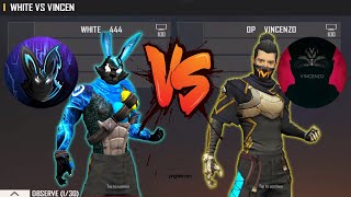 WHITE 444 VS VINCENZO  VINCENZO VS WHITE 444 USING SCRIPT   ONE TAP ONLY ROOM [upl. by Eadmund290]