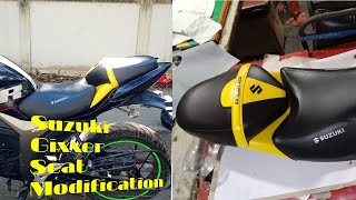 ১৪০০ টাকায়🔥🔥Suzuki Gixxer Monotone Two Part Seat ModifyHow to Modify Gixxer Single Seat and Dbl Set [upl. by Imeaj706]