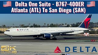 Delta Airlines  B767400ER  Delta One Suite  Atlanta ATL to San Diego SAN  Trip Report [upl. by Fauch495]