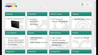 Web admin interface of the Technicolor TG588v v2 router How do you turn off wifi [upl. by Ajdan]