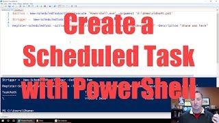 PowerShell create a scheduled task [upl. by Aihset]