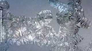 Crystallized Ice Formation on Window Pane Inside House Video [upl. by Wilt]