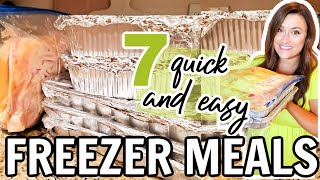 7 Easy Freezer Meals  QUICK AND SIMPLE MAKE AHEAD DINNERS  CASSEROLES AND CROCKPOT [upl. by Eenalem]