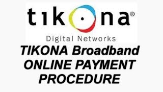 HOW TO PAY TIKONA BROADBAND BILL ONLINE [upl. by Rocca]