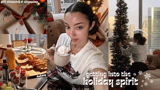 THE COZIEST HOLIDAY VLOG  decorating my first apartment  christmas shopping  gift ideas  baking [upl. by Nelrah579]