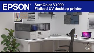 Epson SureColor V1000 flatbed UV desktop printer [upl. by Phelgon]