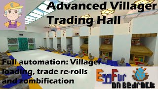 Advanced Automated Trading Hall 119  auto villager loading trade rerolling and zombification [upl. by Deni621]