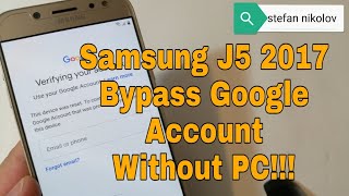 Samsung J5 2017 SMJ530F Remove Google account bypass FRP Without PC [upl. by Georgianne]