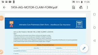 TATA AIGMOTOR CLAIM FORM [upl. by Bergh]