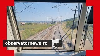 Minunea de pe calea ferată din România un tren chinezesc a atins 176 kmh pe un tronson modernizat [upl. by Emelyne547]