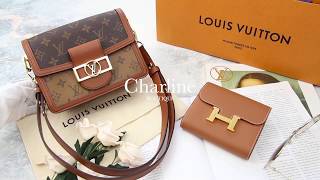 Louis Vuitton Mini Dauphine 咖啡色焦糖拼色LV Logo鍊帶肩背包Charline Boutique歐洲名牌精品代購 [upl. by Ingaberg]