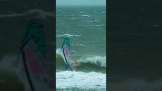 Watch Your Back 😵‍💫 bigwaves storm windsurf surf [upl. by Nadirehs]