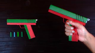 How To Make a PAPER GUN That Can Shoot  Origami paper gun Pistol [upl. by Sitarski]