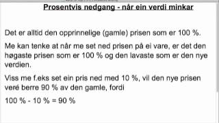 Prosentvis økning og nedgang [upl. by Htnamas]