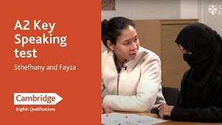 A2 Key Speaking test  Sthefhany and Fayza  Cambridge English [upl. by Divadnhoj]