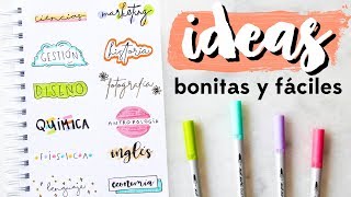 CÓMO HACER TÍTULOS BONITOS PARA DECORAR TUS APUNTES IDEAS FÁCILES Y RÁPIDAS [upl. by Latrell]