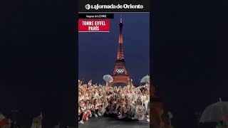 Desde la torre Eiffel la delegación mexicana celebra su llegada a los Juegos Olímpicos París2024 [upl. by Leunam612]