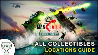 Maneater Truth Quest DLC All Collectible  Landmarks Caches Licence Plates Tin Foil Hats Locations [upl. by Anilemrac605]