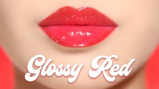 SATISFYING RED GLOSSY LIPS TUTORIAL ❤️ [upl. by Adnuahsor]