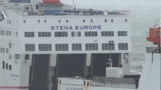 Stena Line and Irish Ferries in stormy weather [upl. by Ellevel]