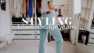 STYLING LEVIS RIBCAGE JEANS 10 OUTFITS [upl. by Harriot833]