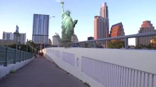 Statue of Liberty Falling in Downtown Austin [upl. by Llenal]