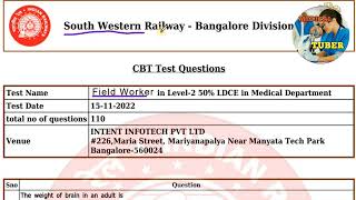 RRB Field Worker previous question paper 2022 [upl. by Acinelav167]