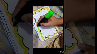 Easy front page idea💡 trending art drawing painting school project yt shots [upl. by Keith]