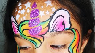 Quick and Easy Unicorn Facepainting [upl. by Llenra858]