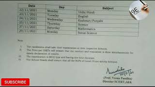 Jkbose class 8th Datesheet 2021 kashmir division [upl. by Bennett]